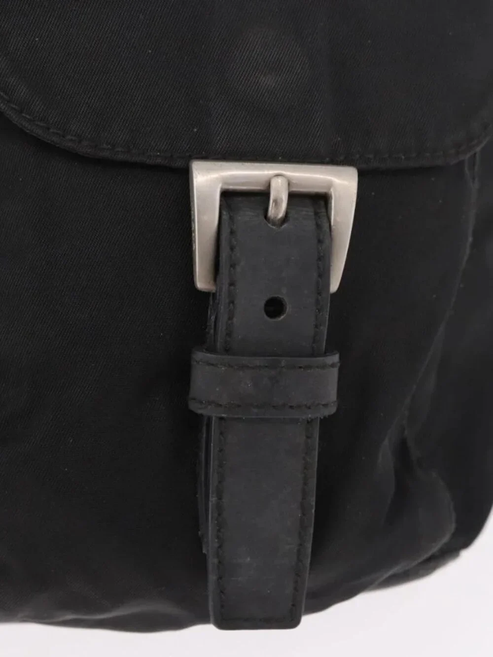 PRADA Backpack Nylon Black Silver Auth 179537